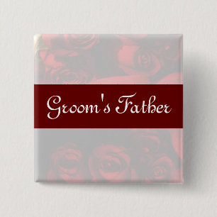 Chapa Cuadrada "Padre de Groom" - Bouquet Rosa Rojo (2)