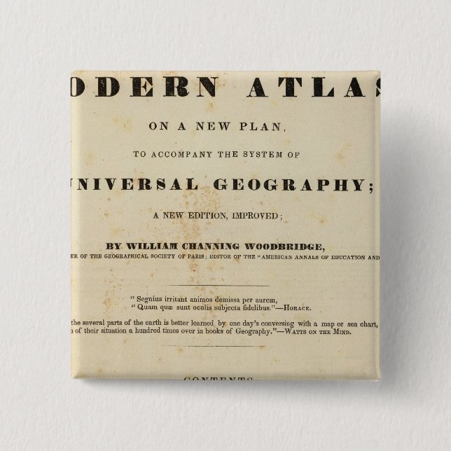 Chapa Cuadrada Página de título Atlas modernos (Anverso)