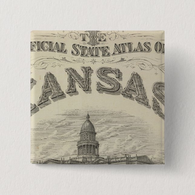 Chapa Cuadrada Página de título Kansas Official State Atlas (Anverso)