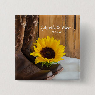 Chapa Cuadrada País Boda Occidental Girasol