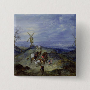 Chapa Cuadrada Paisaje con dos molinoes de viento, 1612