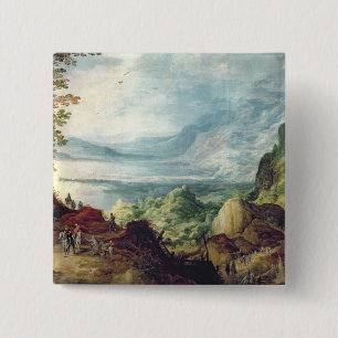 Chapa Cuadrada Paisaje con el mar y las montañas (aceite en lona)