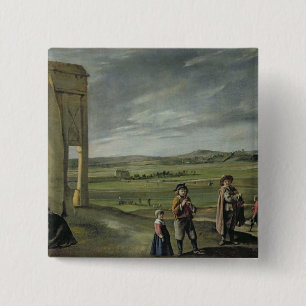Chapa Cuadrada Paisaje con los campesinos, c.1640