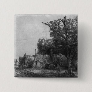Chapa Cuadrada Paisaje con tres cabañas, 1650