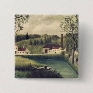 Chapa Cuadrada Paisaje con un pescador, después de 1886