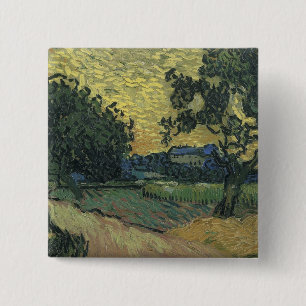 Chapa Cuadrada Paisaje de Van Gogh al Crepúsculo