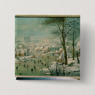 Chapa Cuadrada Paisaje del invierno