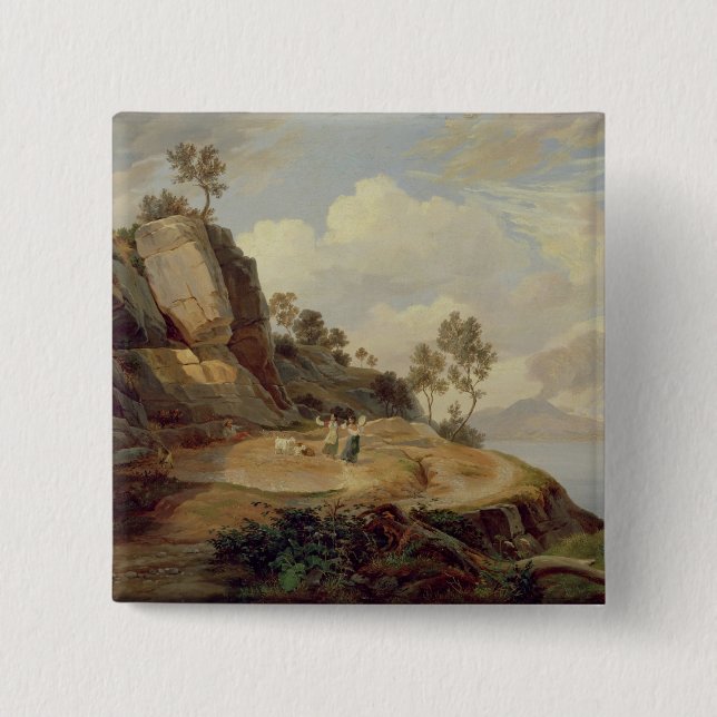 Chapa Cuadrada Paisaje en Italia (Anverso)