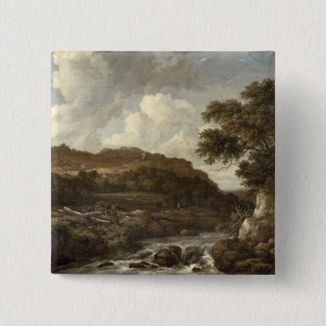 Chapa Cuadrada Paisaje enselvado montañoso con un torrente (Anverso)