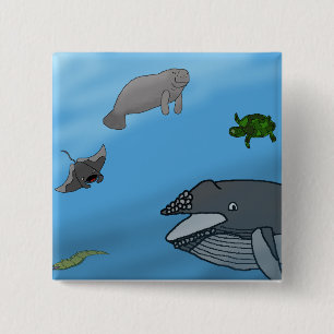 Chapa Cuadrada Paisaje marino de la fantasía