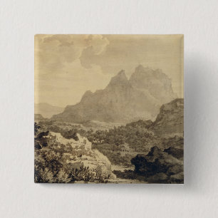 Chapa Cuadrada Paisaje montañoso, c.1780 (gris y lavado del