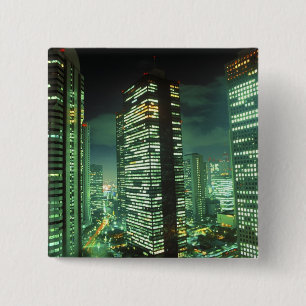 Chapa Cuadrada Paisaje nocturno, Shinjuku, Tokio, Japón