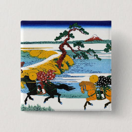 Chapa Cuadrada Paisaje oriental fresco de la opinión de Hokusai