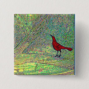 Chapa Cuadrada Pájaro rojo