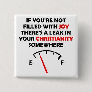 Chapa Cuadrada Palabras de citas cristianas rellenas de alegría