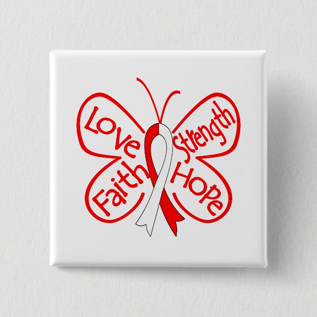 Chapa Cuadrada Palabras inspiradoras de mariposa DVT (Anverso)