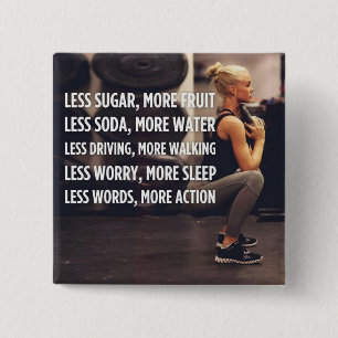 Chapa Cuadrada Palabras Inspiradoras sobre la aptitud de las muje