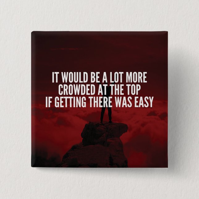 Chapa Cuadrada Palabras Motivacionales - Llegar a la cima (Anverso)