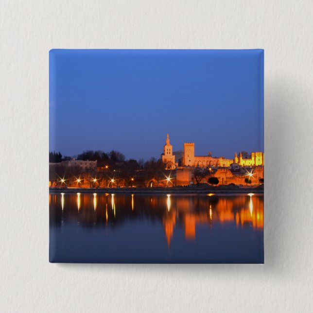 Chapa Cuadrada Palacio del Papa en Aviñón y río Ródano en (Anverso)