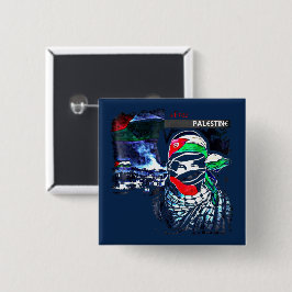 Chapa Cuadrada Palestina Libre Genocidio de Gaza Palestina
