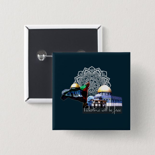 Chapa Cuadrada Palestina será la resistencia palestina en Gaza (Anverso y reverso)