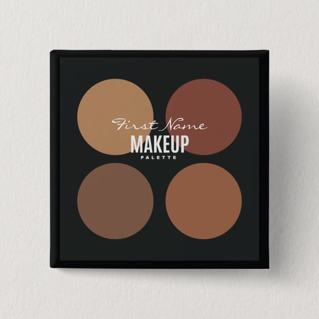 Chapa Cuadrada Paleta de maquillaje negro personalizada (Anverso)