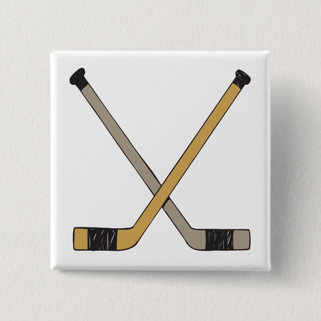 Chapa Cuadrada Palillos de hockey (Anverso)