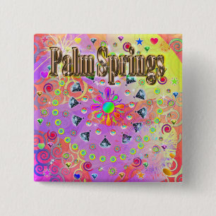 Chapa Cuadrada Palm Springs Lucky Golden Button