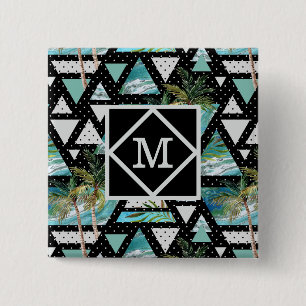 Chapa Cuadrada Palmas y modelo de ondas geométricos abstractos