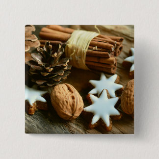 Chapa Cuadrada Palos de canela y estrellas navidades