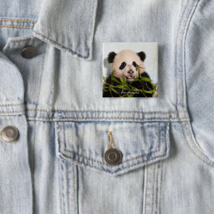 Chapa Cuadrada Panda gigante que se inclina contra la pared