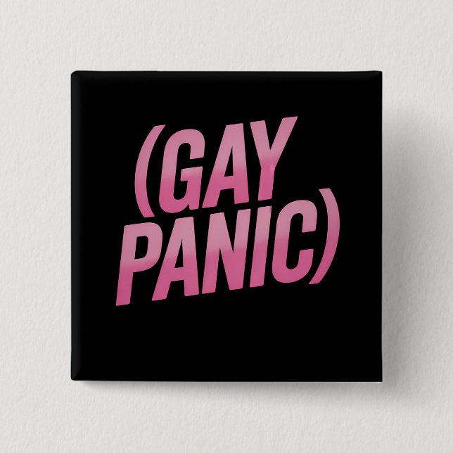 Chapa Cuadrada Pánico Gay Protesta Orgullo LGBTQ (Anverso)