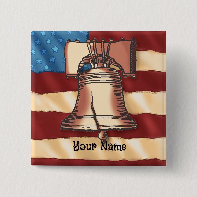 Chapa Cuadrada Pañón cuadrado de la Campana de la Libertad (Anverso)