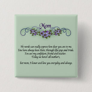 Chapa Cuadrada Pansy desplaza el día de la madre