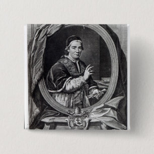 Chapa Cuadrada Papa Clemente XIV, grabado por Domencio Cunego
