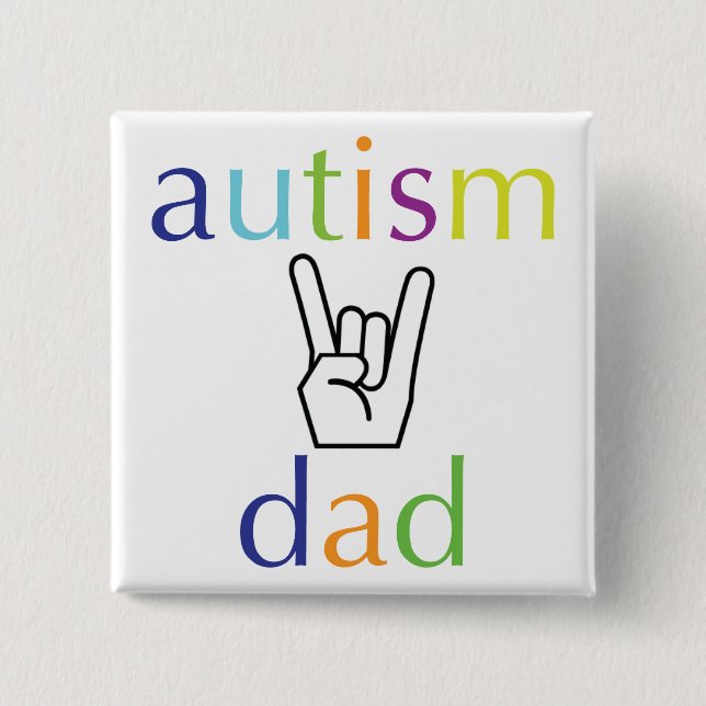 Chapa Cuadrada papá del autismo (Anverso)