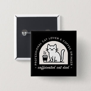 Chapa Cuadrada Papá gato amantes del café divertido