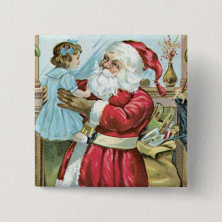 Chapa Cuadrada Papá Noel con niño