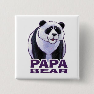 Chapa Cuadrada Papa Panda Bear