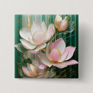 Chapa Cuadrada Papel pintado floreado Arte de magnolia japonesa