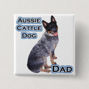Chapa Cuadrada Papi de perro de ganado australiano 4