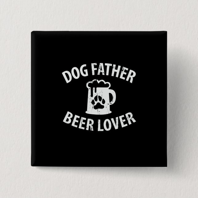 Chapa Cuadrada Papi Gift Dog Padre Beer Lover (Anverso)