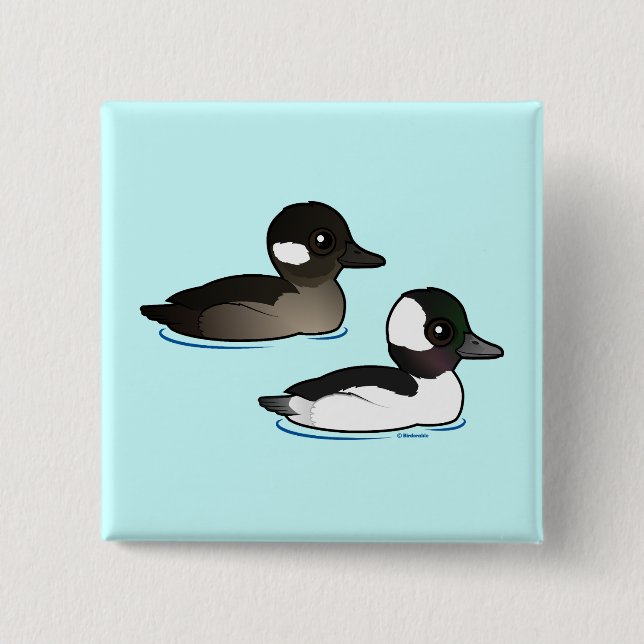 Chapa Cuadrada Par Bufflehead (Anverso)