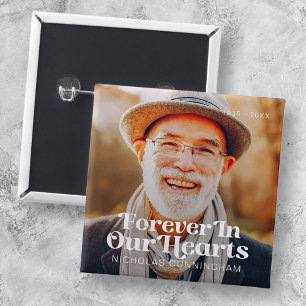 Chapa Cuadrada Para Siempre En Nuestro Corazón Elegante Memorial 