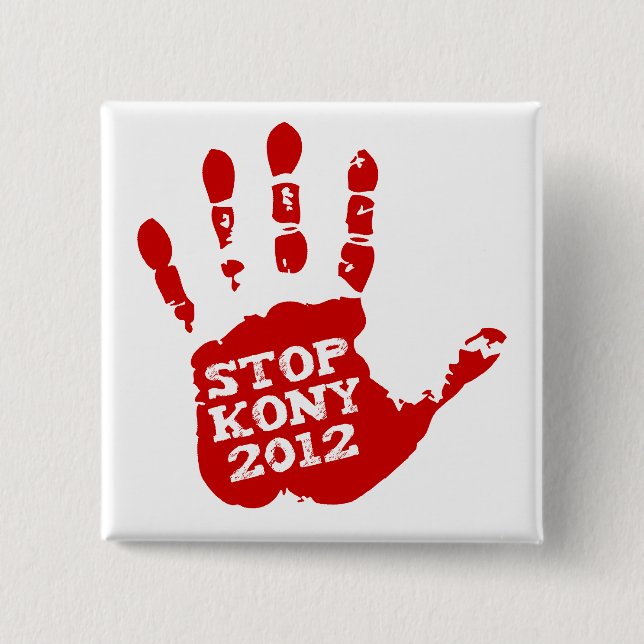 Chapa Cuadrada Parada 2012 de Kony Handprint José Kony (Anverso)