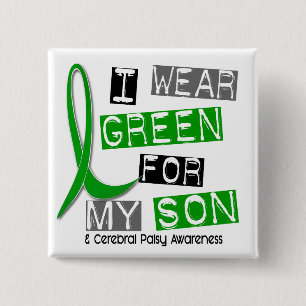 Chapa Cuadrada Parálisis cerebral llevo el verde para mi hijo 37