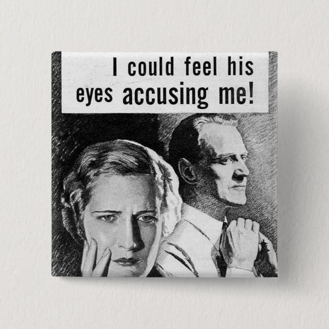 Chapa Cuadrada Paranoia vintage (Anverso)