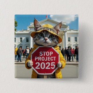 Chapa Cuadrada Parar el proyecto 2025 Gato político