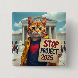 Chapa Cuadrada Parar el proyecto 2025 Gato político