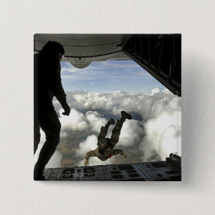 Chapa Cuadrada Pararescuemen salta la parte posterior de A.C. -